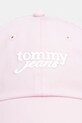 Tommy Jeans Kšiltovka dámská bavlněná AW0AW18358 růžová SS26