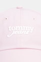 Tommy Jeans čiapka so šiltom dámska bavlnená AW0AW18358 ružová SS26