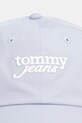 Tommy Jeans czapka z daszkiem damska bawełniana AW0AW18358 niebieski SS26