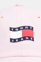 Tommy Jeans șapcă feminină din bumbac AW0AW18360 roz SS26