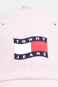 Tommy Jeans șapcă feminină din bumbac AW0AW18360 roz SS26