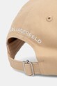 Akcesoria Karl Lagerfeld czapka z daszkiem damska bawełniana K/AUTOGRAPH B2W33019 beżowy