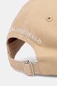 Akcesoria Karl Lagerfeld czapka z daszkiem damska bawełniana K/AUTOGRAPH B2W33019 beżowy