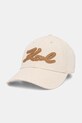 Karl Lagerfeld czapka z daszkiem damska bawełniana K/SIGNATURE beżowy B2W33023