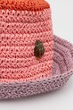 Kurt Geiger London kapelusz damski Kurt Raffia Bucket Hat 5632157449 pomarańczowy SS26