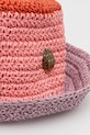 Kurt Geiger London kapelusz damski Kurt Raffia Bucket Hat 5632157449 pomarańczowy SS26