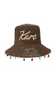 Kurt Geiger London kapelusz słomkowy damski Kurt Raffia Bucket Hat brązowy 5631230449