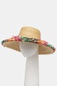Kurt Geiger London kapelusz słomkowy damski Raffia Wide Brim Hat 5631069449 beżowy SS26