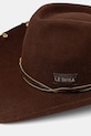 Akcesoria LE SH KA headwear kapelusz z szerokim rondem damski wełniany Brown Cowboy BrownCowboy brązowy