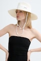 LE SH KA headwear klobúk so širokým okrajom dámsky pletený SEASHEEL LONDON béžová SEASHEELLONDON