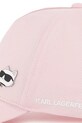 Pamučna kapa sa šiltom za bebe Karl Lagerfeld roza Z31196.50.56