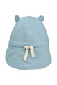 Liewood czapka z daszkiem bawełniana dziecięca Gorm Linen Sun Hat With Ears LW17695.PPY2 niebieski SS26