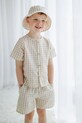 Chłopiec Jamiks bucket hat dziecięcy z dodatkiem lnu FROLO FROLO.Nakr.glo.JLI047.K beżowy