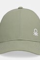 United Colors of Benetton kšiltovka dětská bavlněná 6WJSRA00E.P.Stagionale zelená SS26