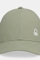 United Colors of Benetton kšiltovka dětská bavlněná 6WJSRA00E.P.Stagionale zelená SS26
