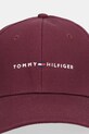 Tommy Hilfiger czapka z daszkiem bawełniana AM0AM14045 bordowy SS26