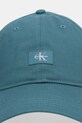 Calvin Klein czapka z daszkiem bawełniana LV04D5077G turkusowy SS26