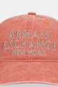 Armani Exchange czapka z daszkiem bawełniana XM002025.AF15502 pomarańczowy SS26