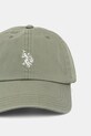 U.S. Polo Assn. czapka z daszkiem bawełniana OUTLINE DHM WASHED CASUAL MUP3426 zielony SS26