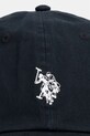 U.S. Polo Assn. czapka z daszkiem męska bawełniana OUTLINE DHM WASHED CASUAL MUP3426 czarny SS26