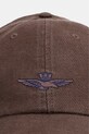 Aeronautica Militare czapka z daszkiem męska lniana HA1245UCT04293 brązowy SS26