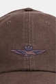 Aeronautica Militare czapka z daszkiem męska lniana HA1245UCT04293 brązowy SS26