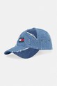 Tommy Jeans czapka bejsbolowa męska bawełniana niebieski AM0AM14195