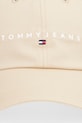 Tommy Jeans Καπέλο με γείσο ανδρικό βαμβακερό AM0AM14198 μπεζ SS26