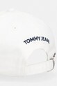 Αξεσουάρ Tommy Jeans Καπέλο μπέιζμπολ Ανδρικό βαμβακερό AM0AM14266 λευκό