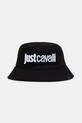 Just Cavalli bucket hat męski bawełniany czarny 80QAZK3A.ZG192