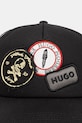 HUGO czapka z daszkiem męska Marsel-Trucker-Biker 50560443 czarny SS26