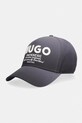 HUGO Blue baseball cap męska bawełniana Merk-Degrade szary 50560345