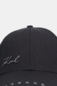Karl Lagerfeld czapka z daszkiem bawełniana K/SIGNATURE B1W33012 czarny SS26