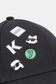 Bavlněná baseballová čepice Karl Lagerfeld IKON B1W33019 černá SS26