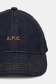 A.P.C. czapka z daszkiem jeansowa CASQUETTE THAIS COHIZ.M24127 granatowy SS26