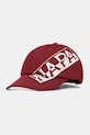 Napapijri czapka z daszkiem bawełniana Napapijri x Martine Rose nadruk bordowy NP0A4H9IR1E1