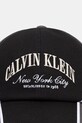 Calvin Klein czapka z daszkiem bawełniana LV04D5088G czarny SS26
