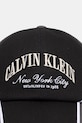 Calvin Klein czapka z daszkiem bawełniana LV04D5088G czarny SS26