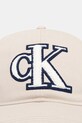 Calvin Klein čiapka so šiltom bavlnená LV04D5101G béžová SS26