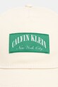 Calvin Klein Καπέλο μπέιζμπολ βαμβακερό LV04D5103G μπεζ SS26