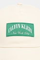 Calvin Klein Καπέλο μπέιζμπολ βαμβακερό LV04D5103G μπεζ SS26