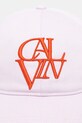 Calvin Klein czapka z daszkiem bawełniana LV04F5064G fioletowy SS26