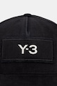 Bavlnená šiltovka Y-3 RACE CAP KE0075 čierna SS26