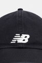 New Balance Czapka z daszkiem bawełniana AC84454BK czarny SS26