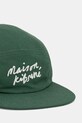 Maison Kitsuné czapka z daszkiem bawełniana Handwriting LM06108WB0026 zielony SS26