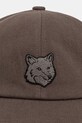 Βαμβακερό καπέλο του μπέιζμπολ Maison Kitsuné Fox Head MM06104WW0096 πράσινο SS26