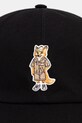 Maison Kitsuné Dressed Fox czapka baseballowa bawełniana QU06102WB0026 czarny SS26