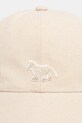 Maison Kitsuné czapka z daszkiem bawełniana Baby Fox OW06108WB0026 beżowy SS26