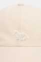 Maison Kitsuné czapka z daszkiem bawełniana Baby Fox OW06108WB0026 beżowy SS26