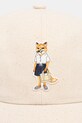 Maison Kitsuné Dressed Fox czapka z daszkiem bawełniana QU06104WB0026 beżowy SS26